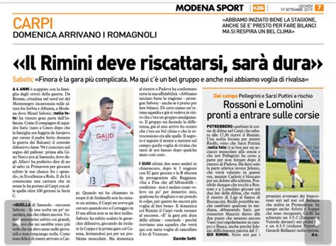 Carpi Fc Resto Del Carlino Rossoni E Lomolino Pronti Ad Entrare