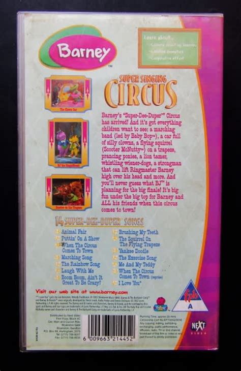 Tv Series Barney Super Singing Circus Vhs Video Tape 2002 For