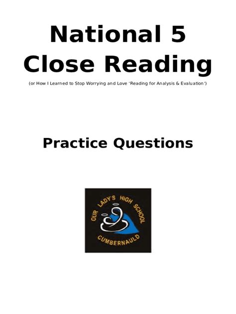 How To Answer Close Reading Questions National 5 And Doc Template Pdffiller