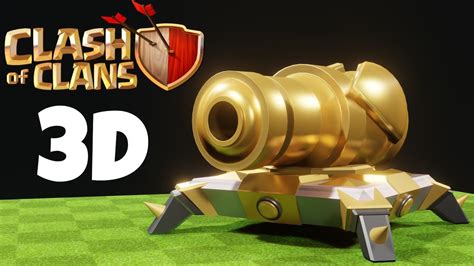 Clash Of Clans Cannon 3d Model Art Made With Blender 28 Youtube