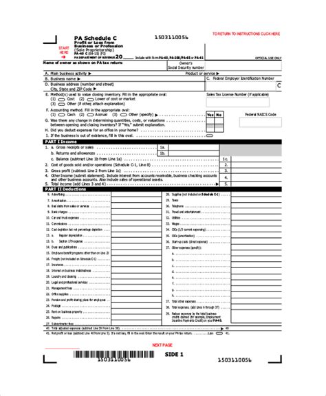 FREE 9 Sample Schedule C Forms In PDF MS Word