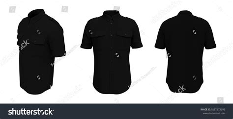 Mens Short Sleeves Military Shirt Mockup Stock Illustration 1837273396