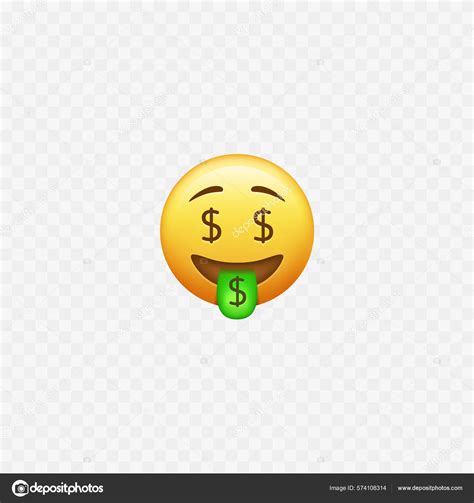 Money Emoji Dollar Sign Face Money Symbol Vector Illustration Stock ...