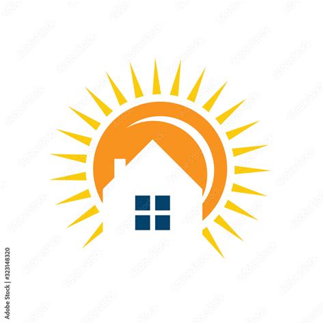 Solar Energy Logo Vector Icon Illustration Sun And Roof Design Template