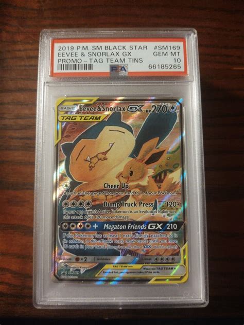 Eevee Snorlax Gx Tag Team Sm Full Art Promo Mint Values Mavin