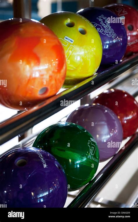 Colorful bowling balls Stock Photo - Alamy