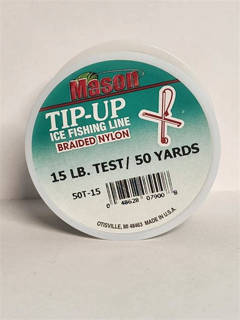 Mason Tip Up Ice Fishing Line Braided Nylon Green Test Yd