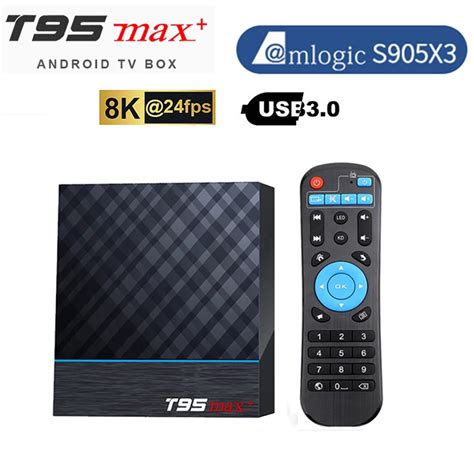 T95 Max Plus Smart Tv Box Android 90 Amlogic S905x3 4g32g 64g Set Top Box 24g 5g Wifi Voice 8k