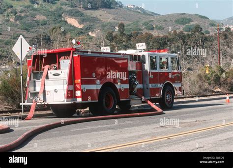 San Diego Fire Department Engine 27 On Scene Of A Homeless Camp Fire