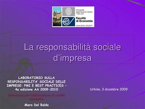 PPT La responsabilità sociale dimpresa PowerPoint Presentation ID