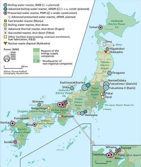 Nuclear power plants and facilities for uranium enrichment, fuel ...