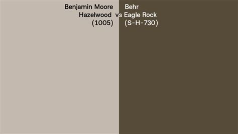 Benjamin Moore Hazelwood 1005 Vs Behr Eagle Rock S H 730 Side By