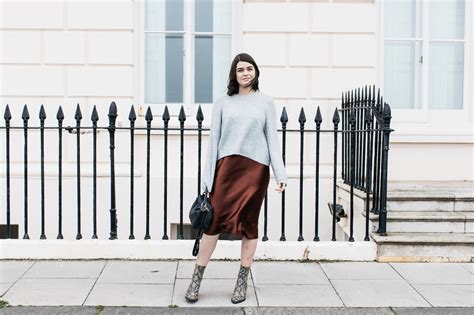 The Satin Skirt How To Wear It All Year Round Ad The Anna Edit