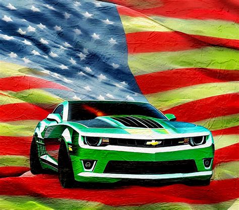 Chevrolet Camaro Krypton Chevrolet Camaro Concept Muscle Green Usa Flag