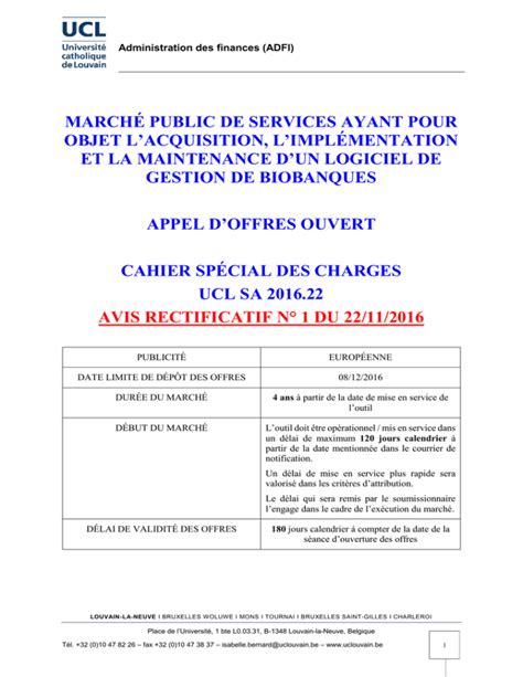 MARCHÉ PUBLIC DE SERVICES AYANT POUR OBJET L