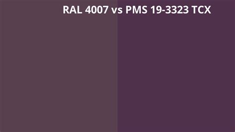 Ral 4007 Vs Pms 19 3323 Tcx Ral Colour Chart Uk