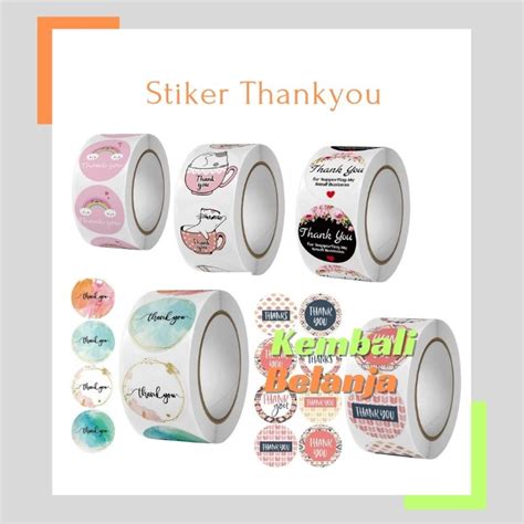 Jual Stiker Thankyou 1 Roll Isi 500 Pcs Stiker Label Makanan