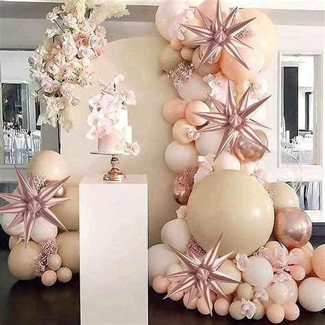 Pcs Explosion Star Foil Balloons Point Star Balloons Silver Sta