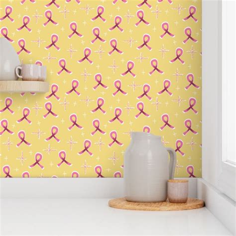 Pink Ribbon for Breast Cancer Awareness Wallpaper | Spoonflower