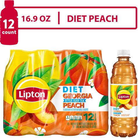 Lipton Diet Peach Iced Tea 169 Fl Oz 12 Pack Bottles