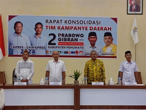 Gelar Rapat Konsolidasi Tkd Pohuwato Prabowo Gibran Siap Bergerak