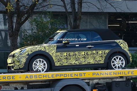 Spied New 2015 Mini Convertible Served With A Soft Top On A Flatbed