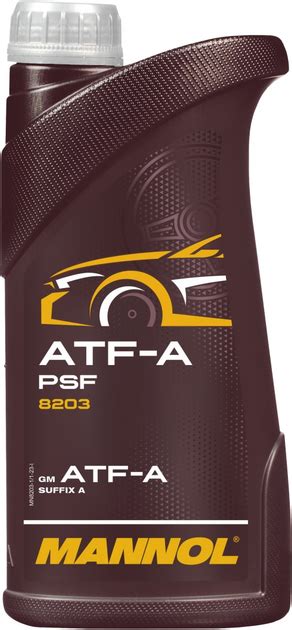 Трансмиссионное, ГУР масло Mannol ATF-A PSF 1 л (MN8203-1) – фото ...