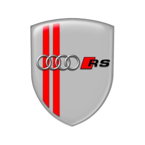 Audi RS Shield Silicone Sticker White Red Line | Domed Emblems ...