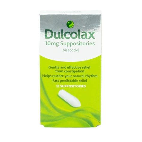 Dulcolax 10mg Bisacodyl Suppositories 12 Pack Inish Pharmacy Ireland