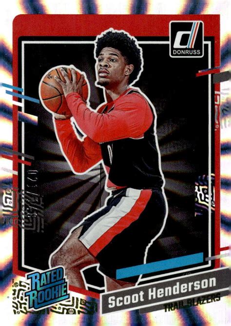 Scoot Henderson Rc Donruss Holo Laser Blazers Rated R