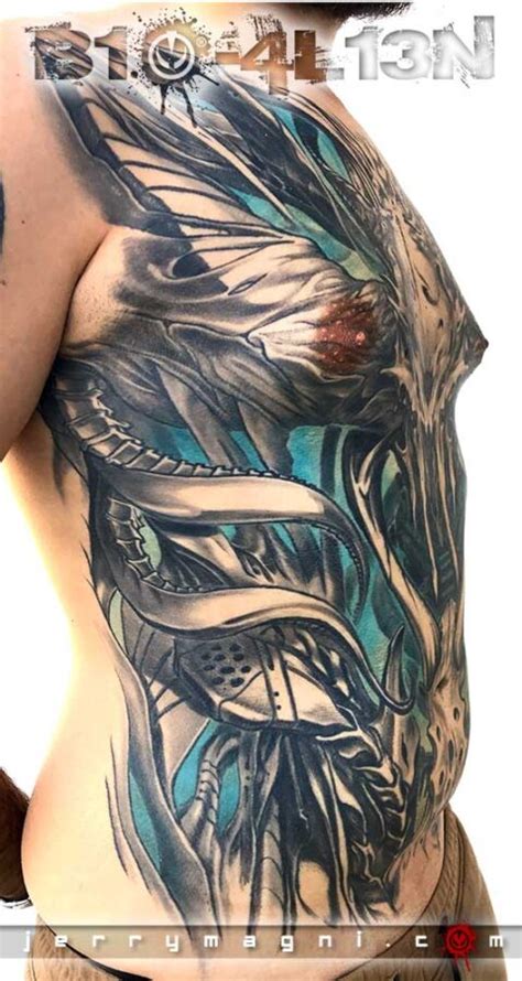 B10 4L13N Biomech Torso Jerry Magni Tattoo Artist Bergamo