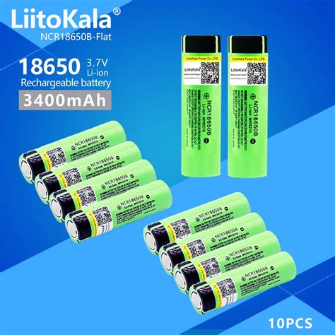 10 P S Liitokala 34b 100 Original Novo Ncr18650b 3 7v 3400 Mah 18650