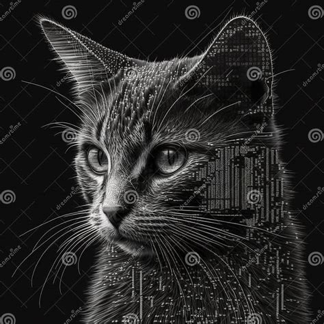 A Cat ASCII Art. Generative AI Stock Illustration - Illustration of ...