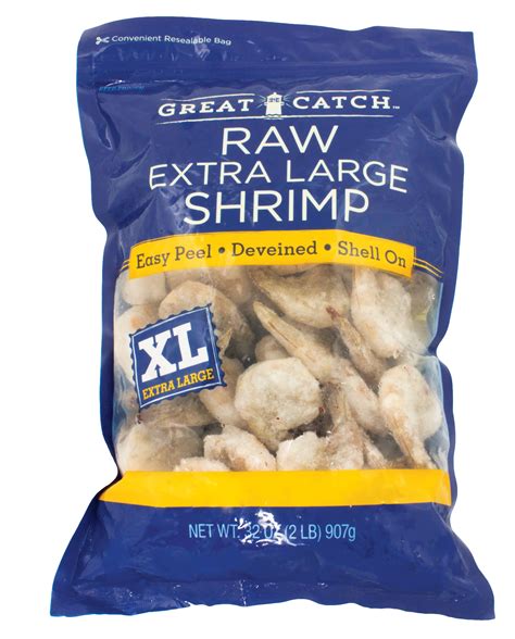 Great Catch Frozen Easy Peel Deveined Extra Large Raw Shrimp 26 30