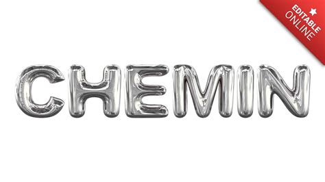 chemin silver balloon metal text effect generator