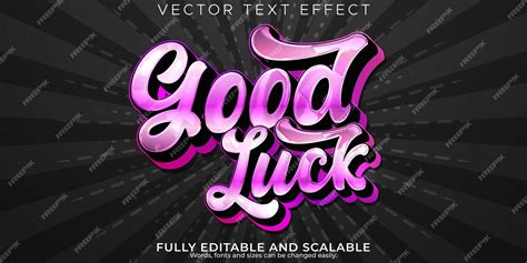 Premium Vector Good Luck Text Effect Editable Modern Lettering Typography Font Style