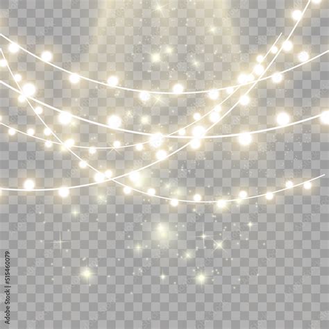 Christmas lights isolated on transparent background. Vector ...