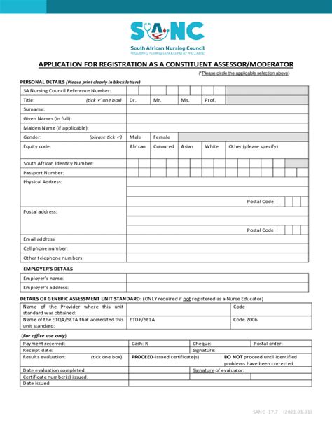 Fillable Online Application For Registration As A Constituent Assessor Fax Email Print