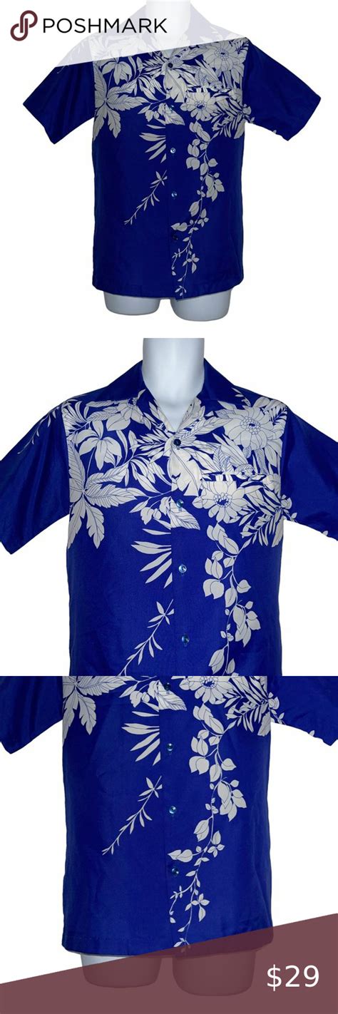 Hilo Hattie Aloha Shirt Mens S Lightweight Blue Floral Hawaiian Beach