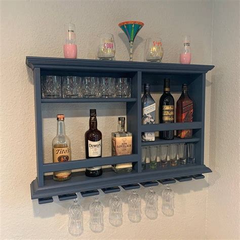 Mini Bar Weathered Gray Wine Rack Liquor Cabinet X Minimalist