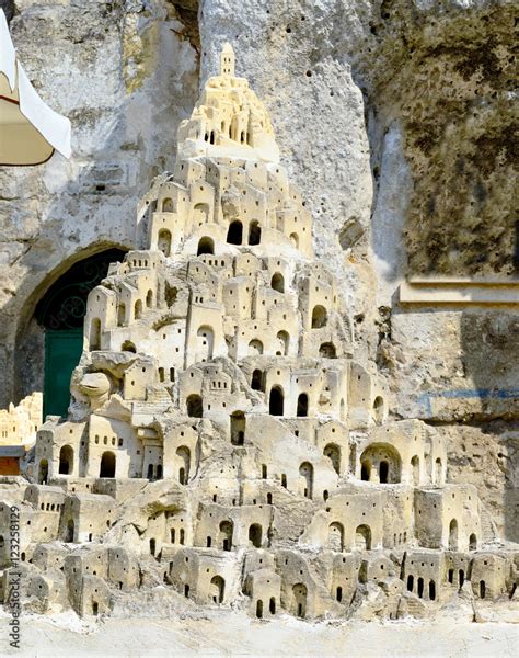 Closeup Model Of The Sassi Di Matera Meaning Stones Of Matera Which