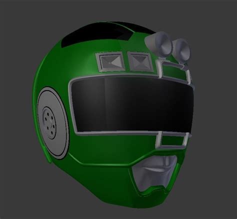 Power Rangers Turbo Green Ranger Helmet Stl File 3d Model 3d Printable