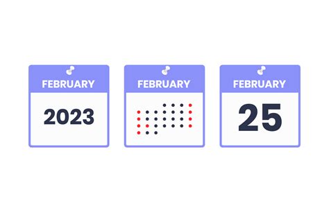 February 25 calendar design icon. 2023 calendar schedule, appointment ...