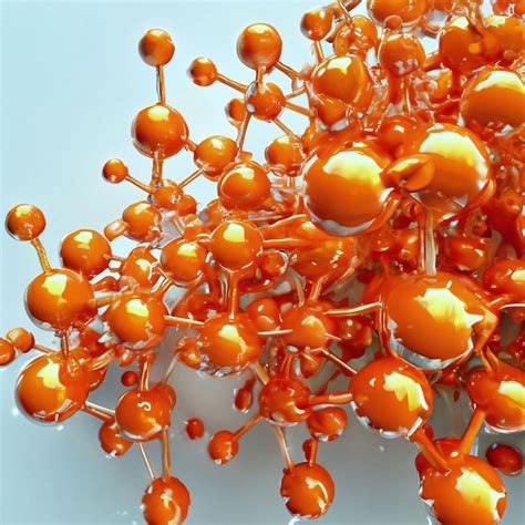 Premium AI Image | Orange molecules