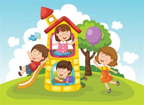 Illustration of kids playing outside vector 2494701 Vector Art at Vecteezy