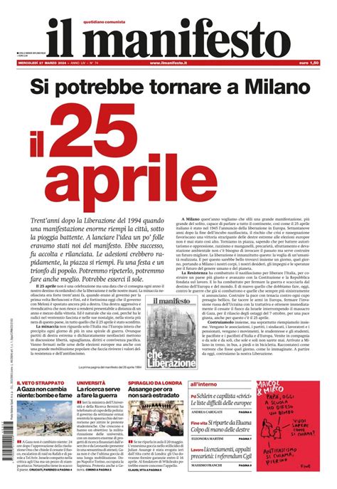 Edizione Pdf Il Manifesto Del 27 Marzo 2024