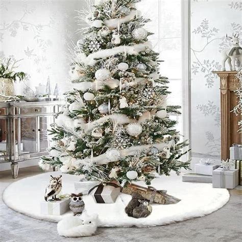 Jupe Sapin De No L Tapis De Sapin De No L Blanc Peluche Neige