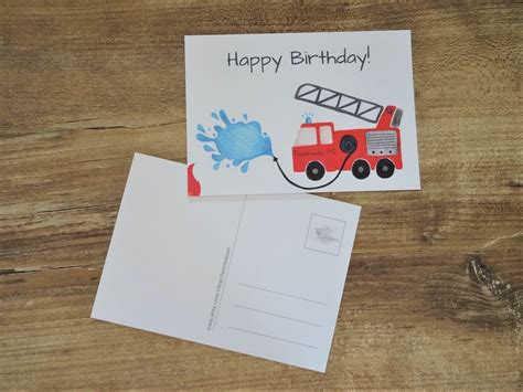 Postkarte Feuerwehr Geburtstagskarte Gl Ckwunschkarte Etsy De