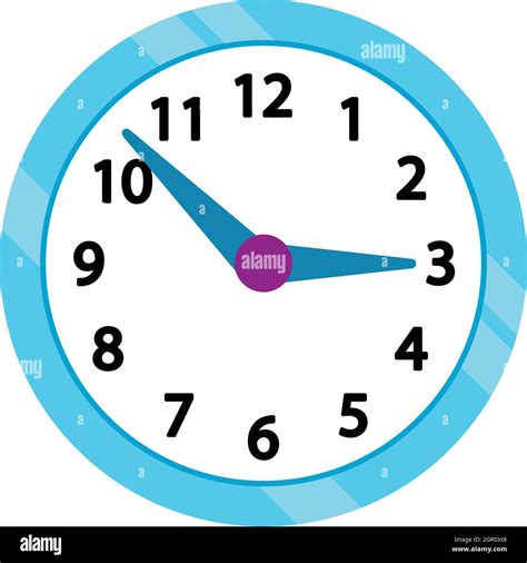 Wall Clock With Blue Rim Icon Flat Style Stock Vector Image Art Alamy