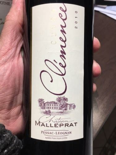 Ch Teau De Malleprat Cuv E Cl Mence Pessac L Ognan Vivino Us